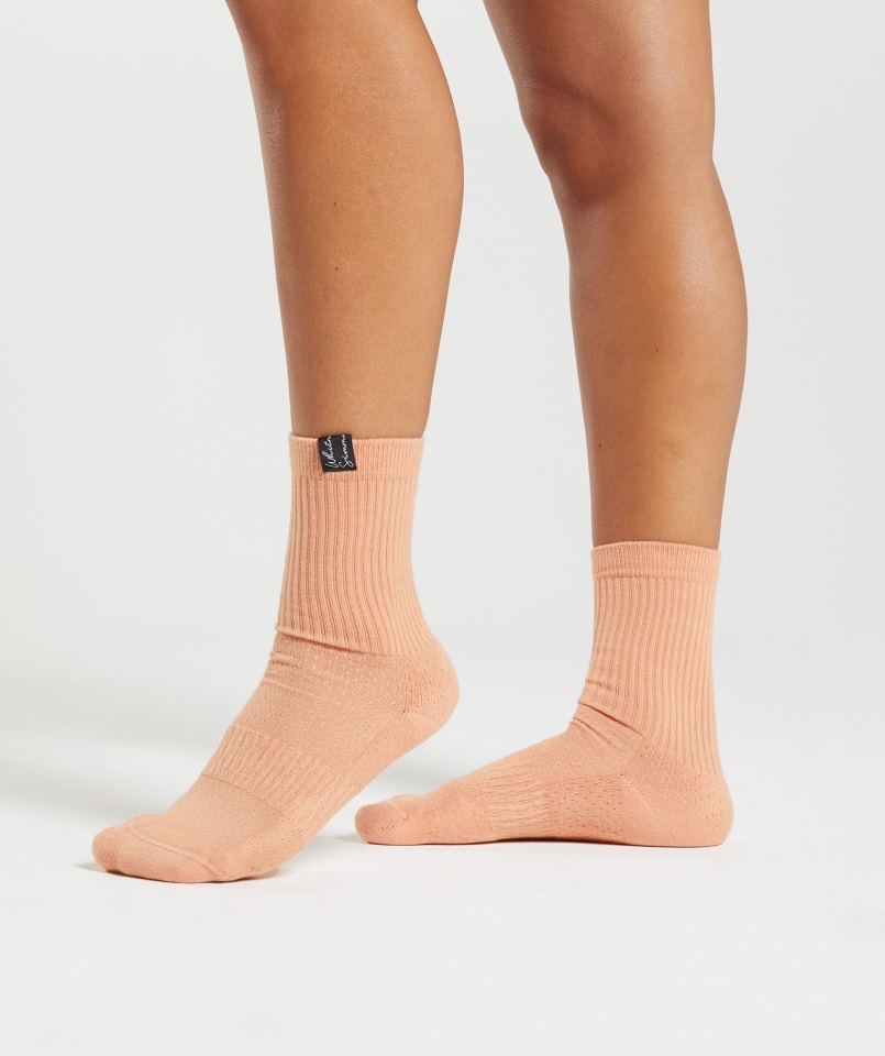 Gymshark Sunset Beige Whitney Tab Calcetines De Equipo Paquete De 1