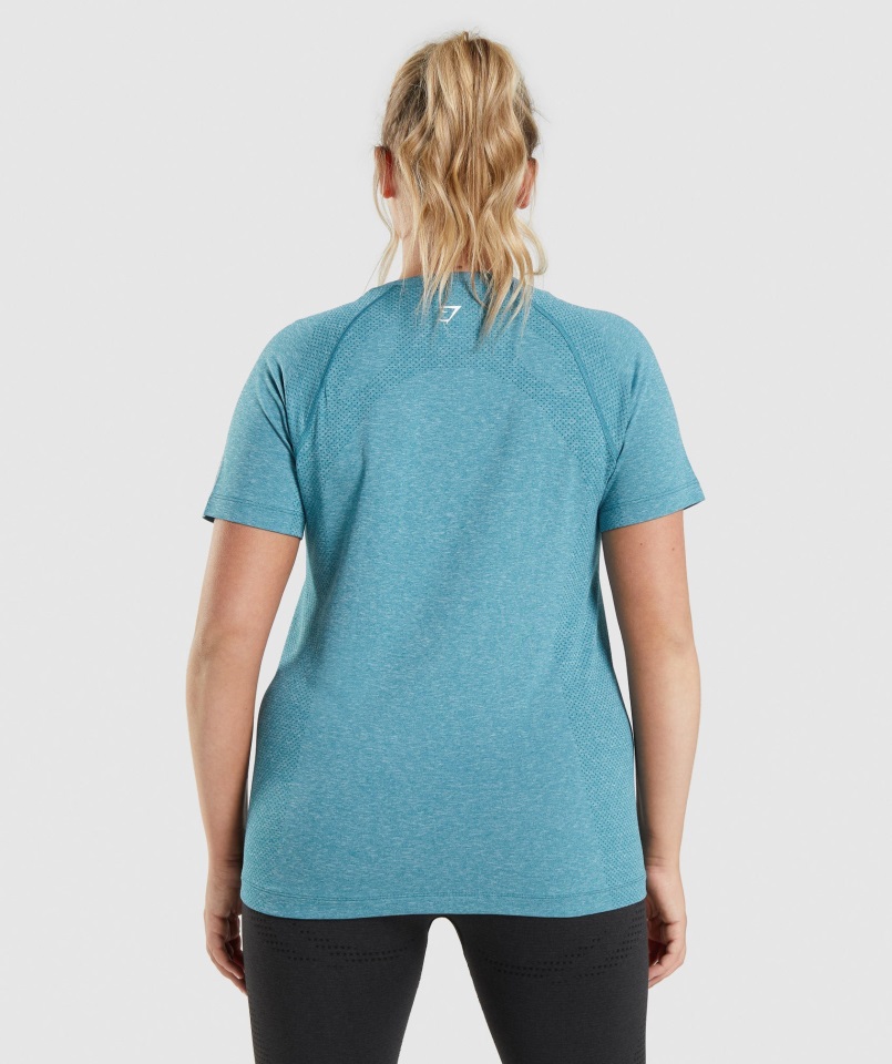 Camiseta Gymshark Tahoe Verde Azulado Jaspeado Vital Sin Costuras 2.0 Light
