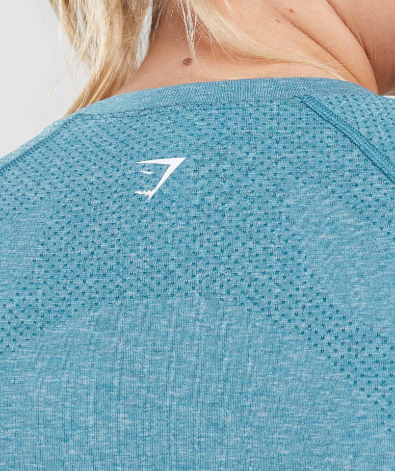 Camiseta Gymshark Tahoe Verde Azulado Jaspeado Vital Sin Costuras 2.0 Light
