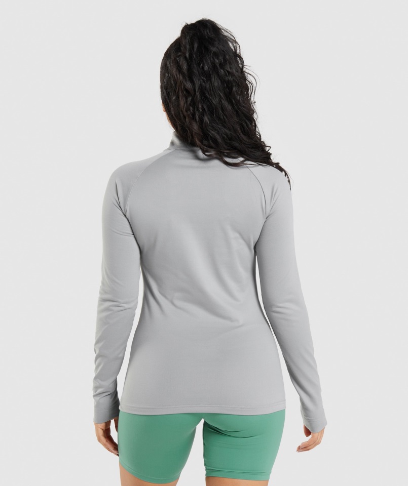 Gymshark Entrenamiento 1-4 Zip Gris Ahumado