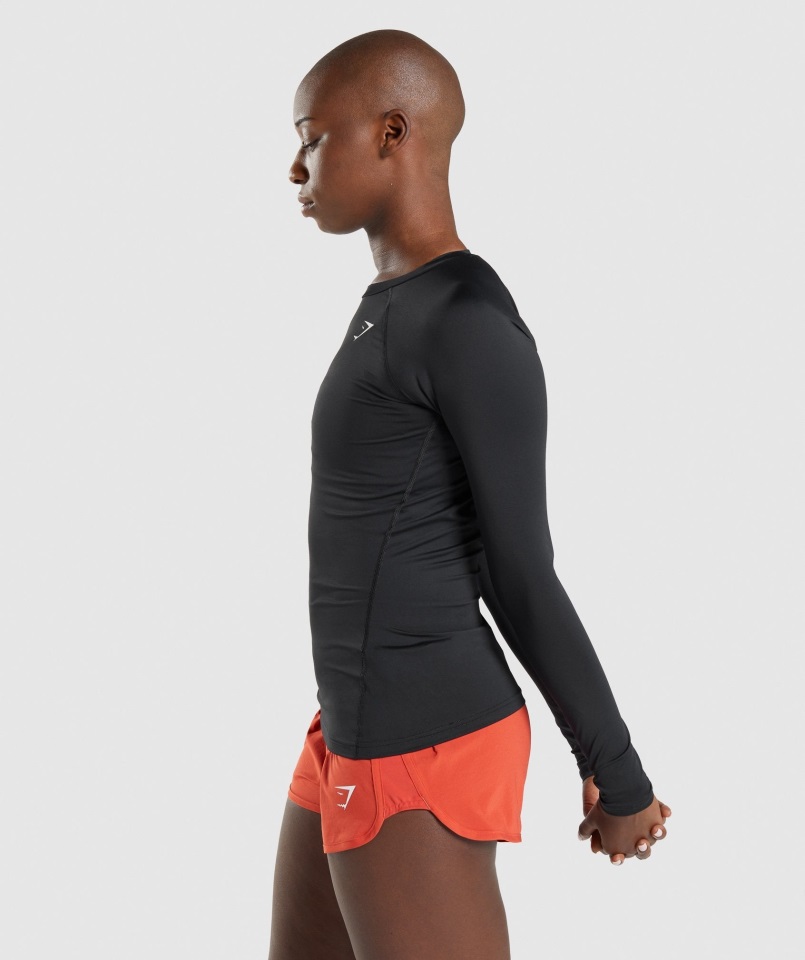 Camiseta Interior De Entrenamiento Gymshark Manga Larga Negra