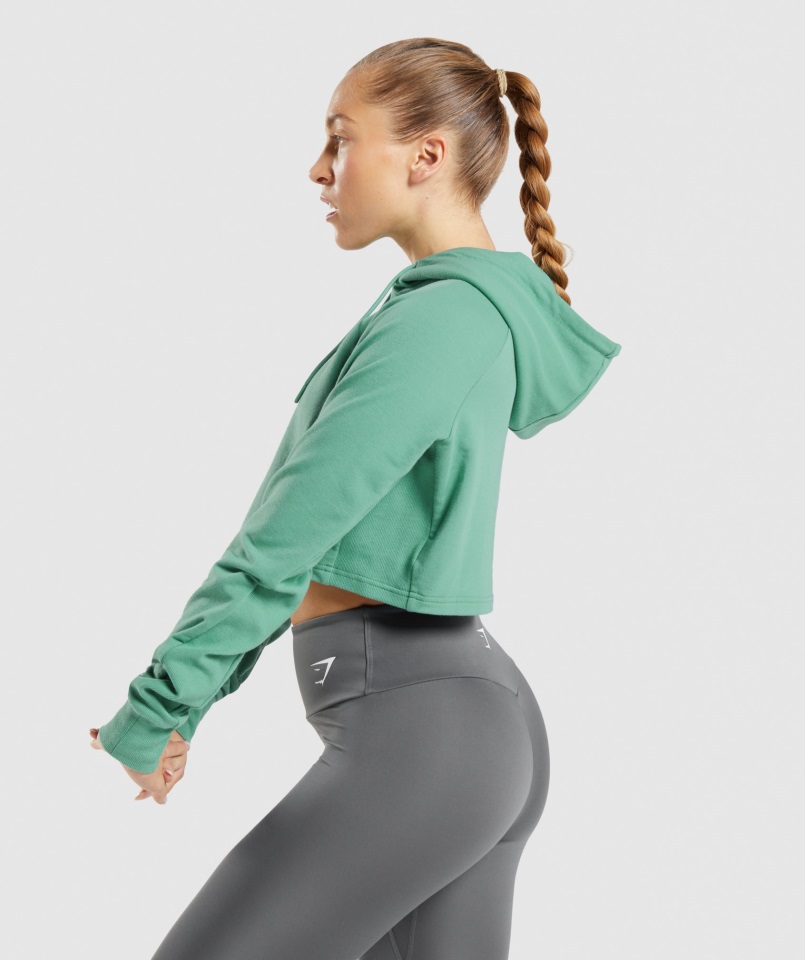 Gymshark Training Cropped Hoodie Verde Alpino
