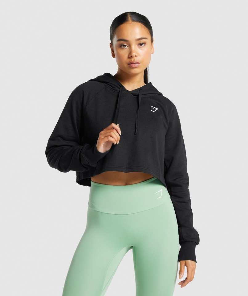 Gymshark Training Cropped Hoodie Negro