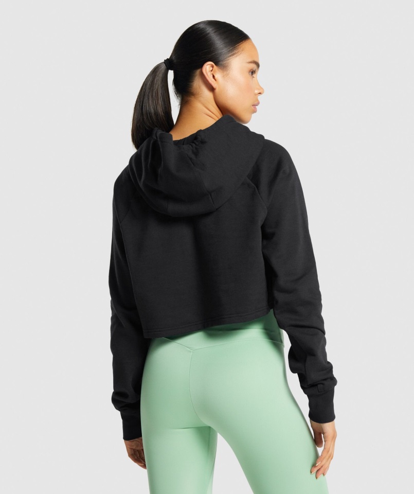 Gymshark Training Cropped Hoodie Negro