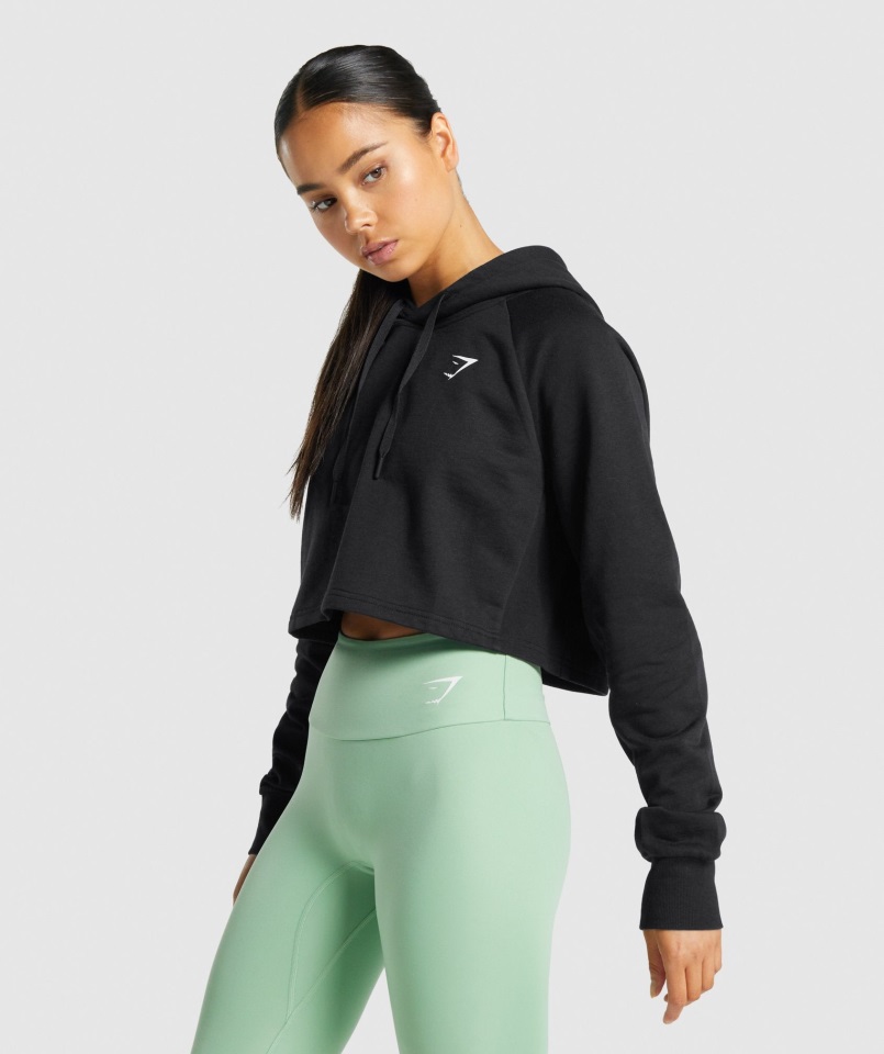 Gymshark Training Cropped Hoodie Negro