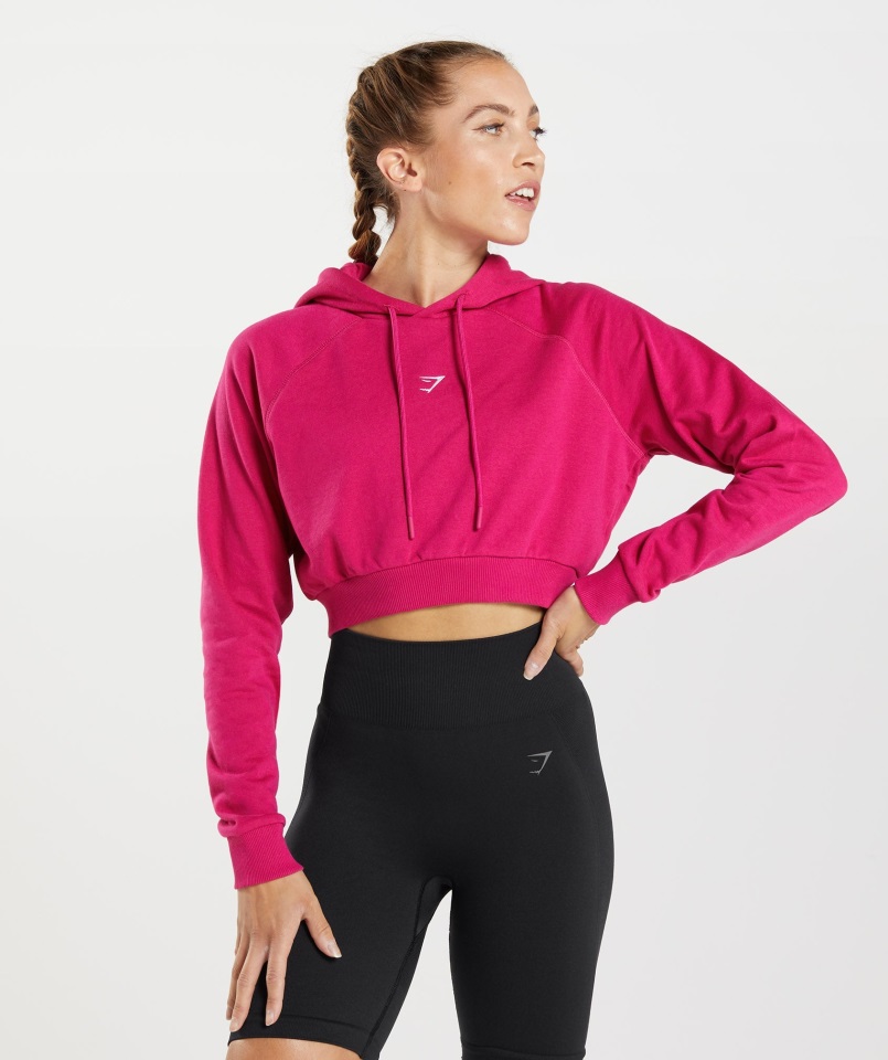 Gymshark Entrenamiento Sudadera Corta Con Capucha Rosa Magenta