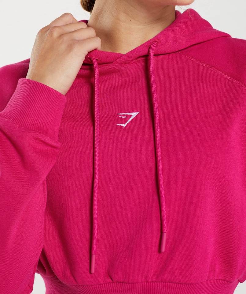 Gymshark Entrenamiento Sudadera Corta Con Capucha Rosa Magenta