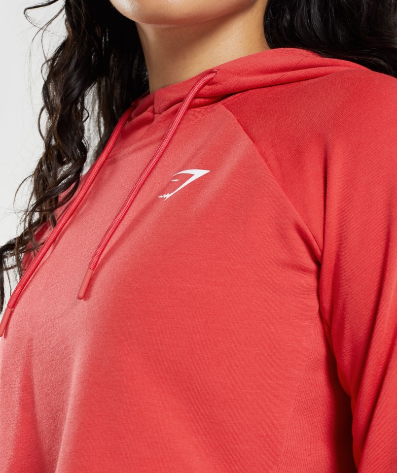 Gymshark Entrenamiento Sudadera Corta Con Capucha Rojo Rubí