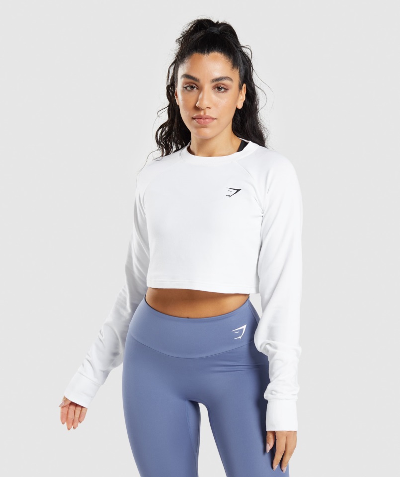 Gymshark Sudadera Corta De Entrenamiento Blanca