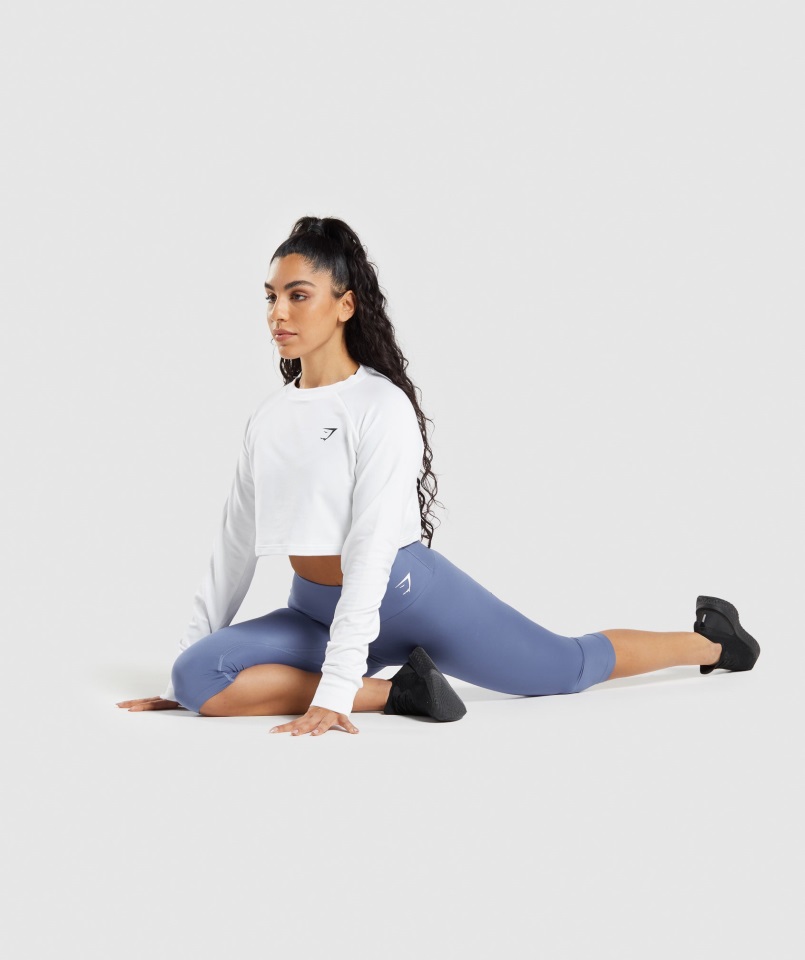 Gymshark Sudadera Corta De Entrenamiento Blanca