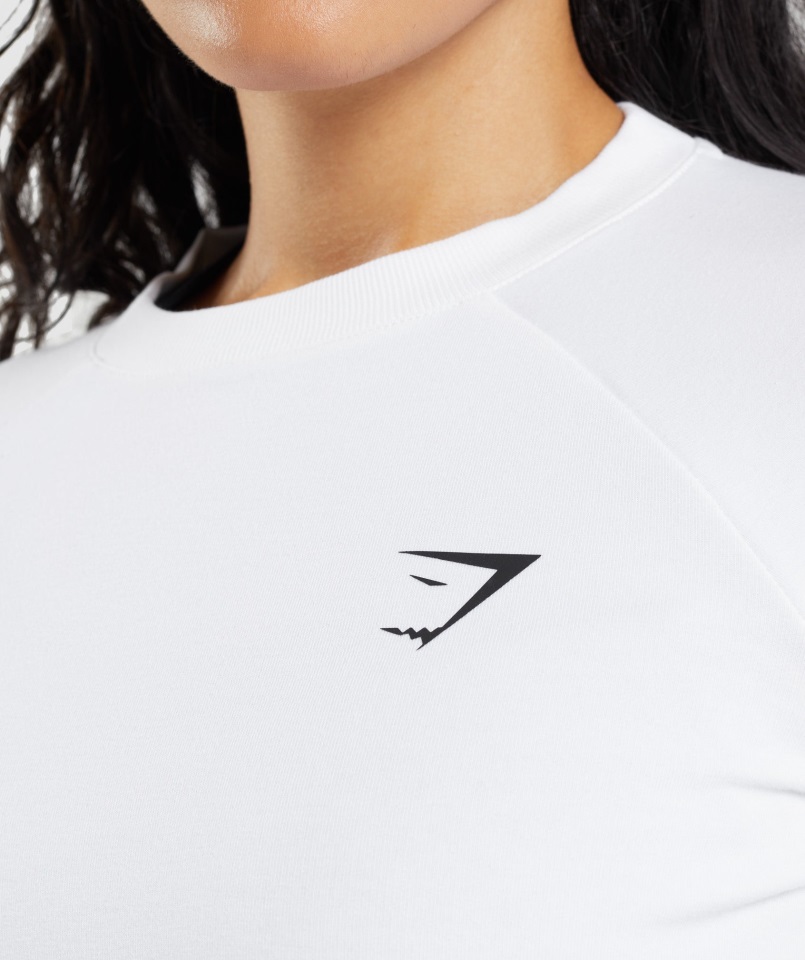 Gymshark Sudadera Corta De Entrenamiento Blanca