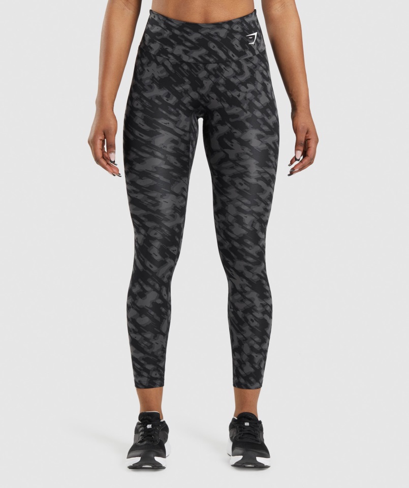 Leggins De Entrenamiento Gymshark Estampado Negro
