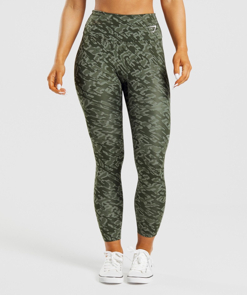 Leggins De Entrenamiento Gymshark Estampado Verde