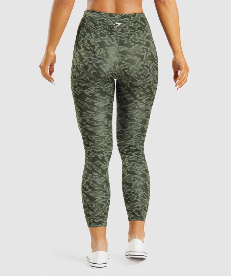 Leggins De Entrenamiento Gymshark Estampado Verde