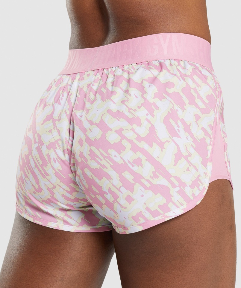 Gymshark Pantalones Cortos De Entrenamiento Holgados Con Estampado Rosa