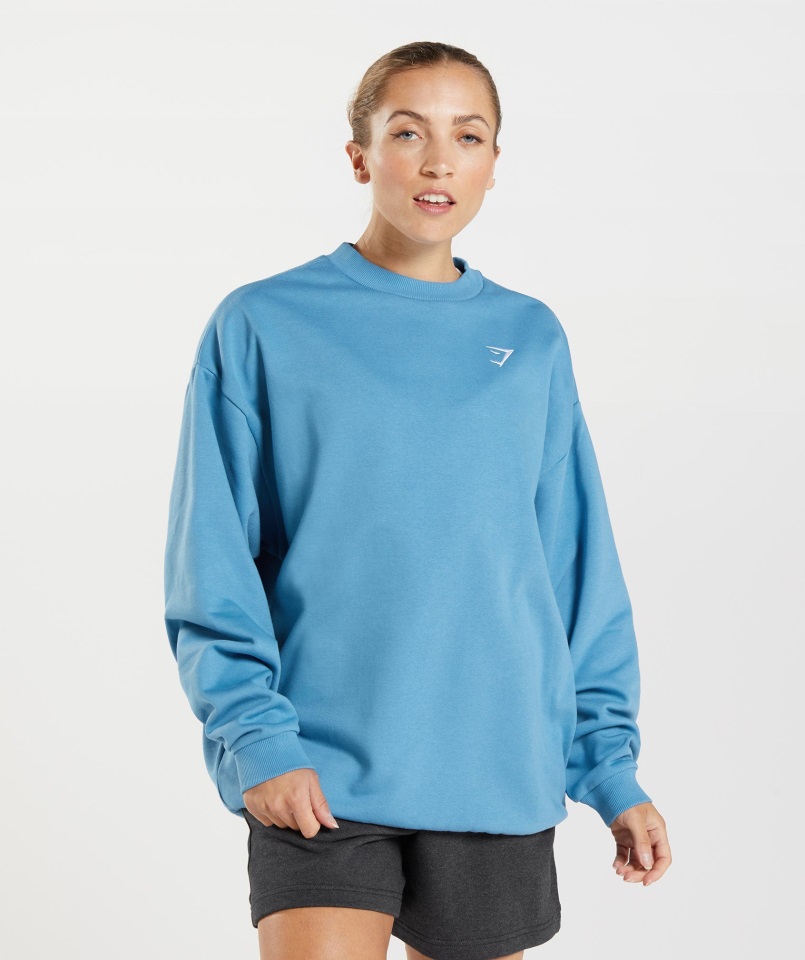 Sudadera Extragrande De Entrenamiento Gymshark Azul Costero