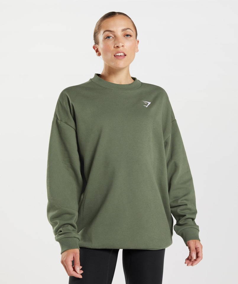 Sudadera Oversize Gymshark Training Core Oliva