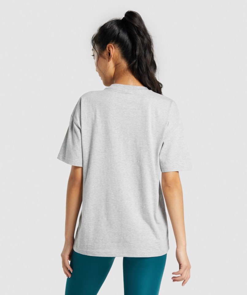 Camiseta Extragrande De Entrenamiento Gymshark Gris Claro Jaspeado