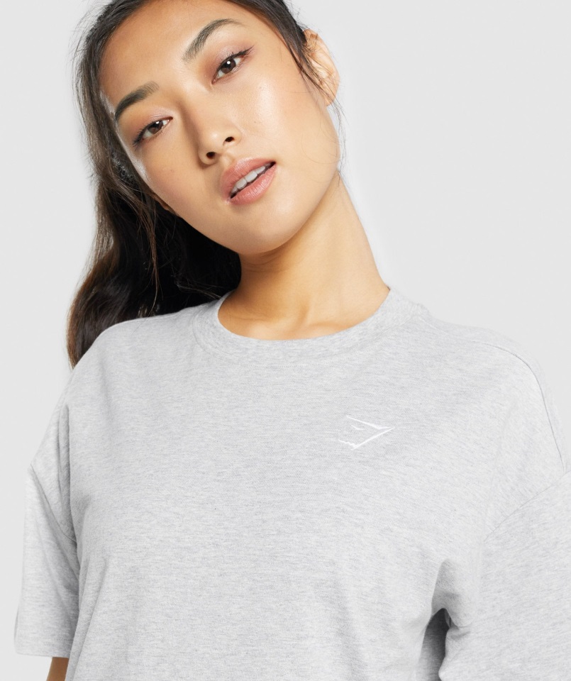 Camiseta Extragrande De Entrenamiento Gymshark Gris Claro Jaspeado