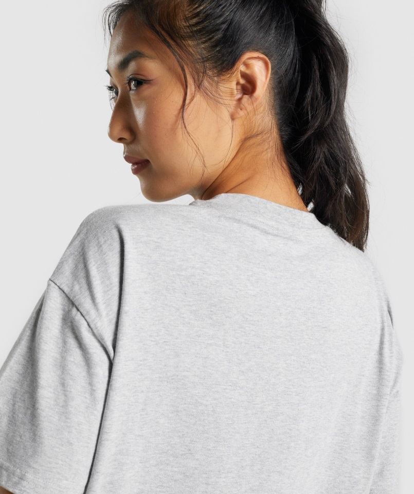 Camiseta Extragrande De Entrenamiento Gymshark Gris Claro Jaspeado