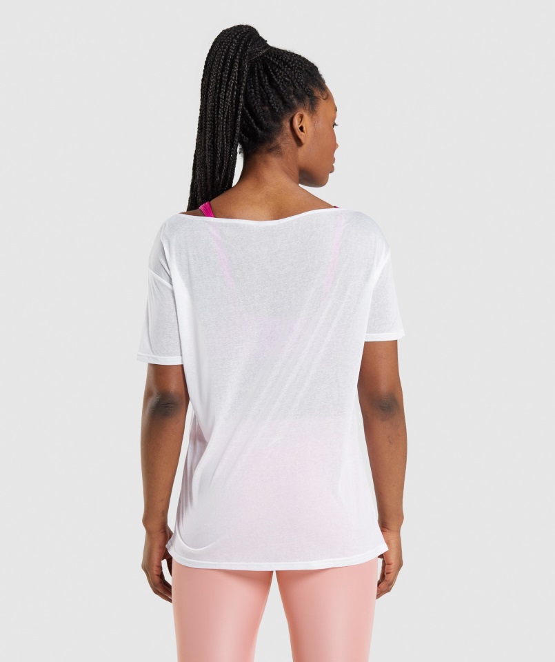 Gymshark Camiseta De Entrenamiento Extragrande Blanca