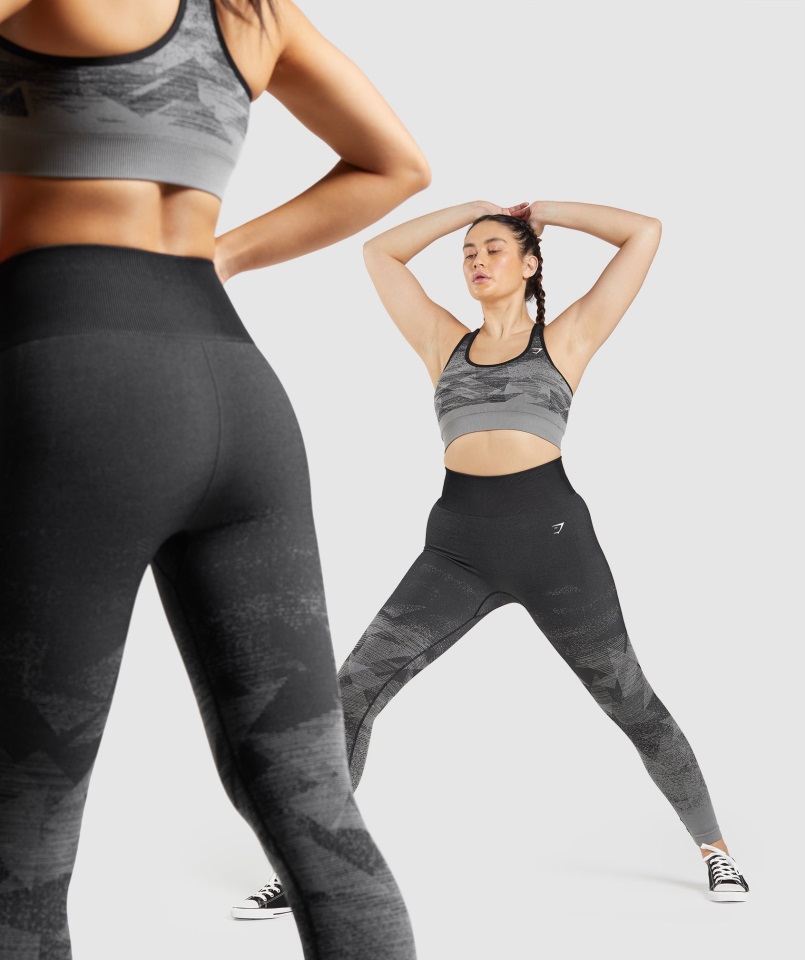 Gymshark Triángulo-negro Adaptar Ombre Sin Costuras Legging
