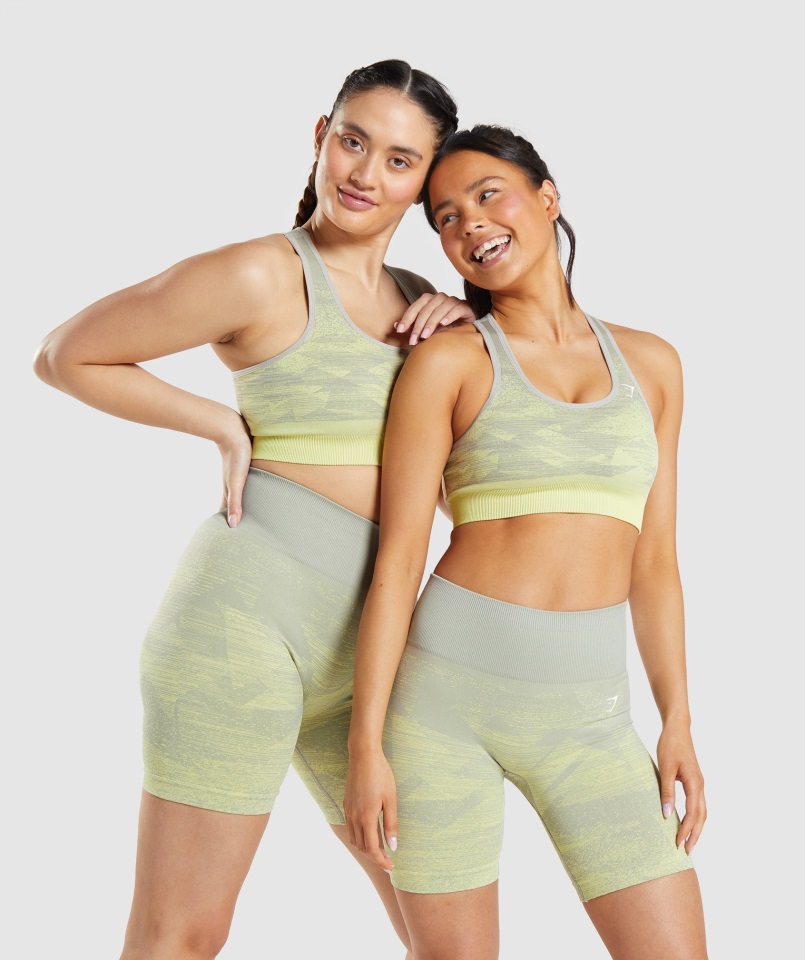 Sujetador Deportivo Sin Costuras Gymshark Triangle-Taupe Gray Adapt Ombre