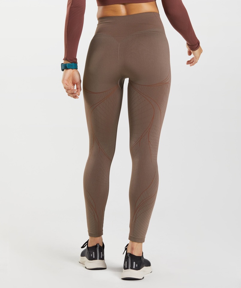 Gymshark Trufa Marrón Cereza ápice Sin Costuras Legging