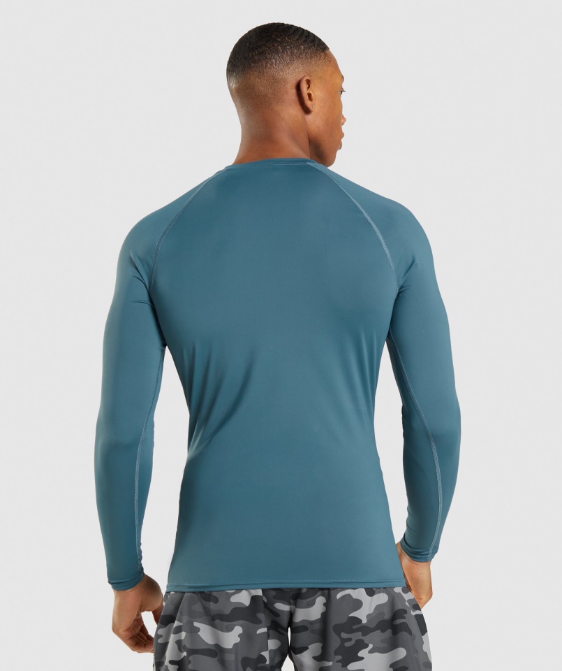 Camiseta De Manga Larga Gymshark Elemento Verde Azulado Toscano