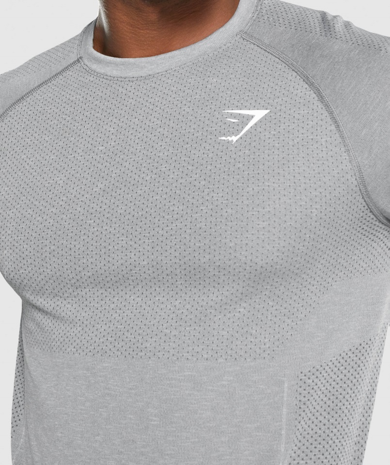 Camiseta De Manga Larga Sin Costuras Gymshark Vital Light Carbón Jaspeado