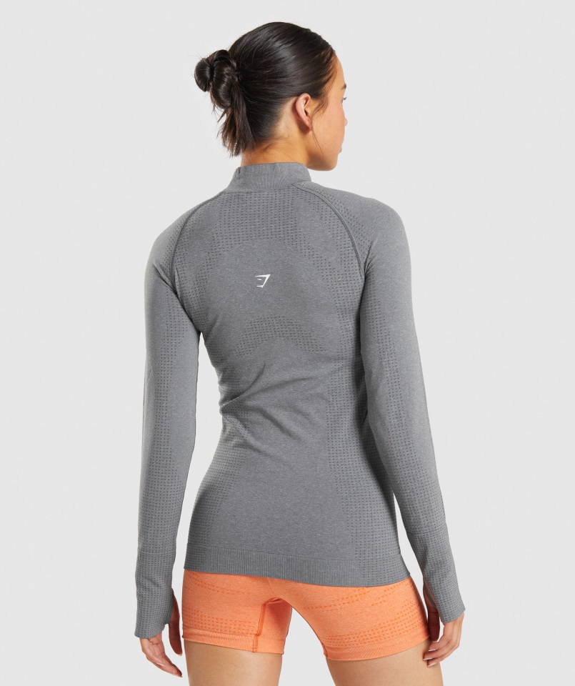 Gymshark Vital Seamless 2.0 1-2 Jersey Con Cremallera Smokey Grey Marl