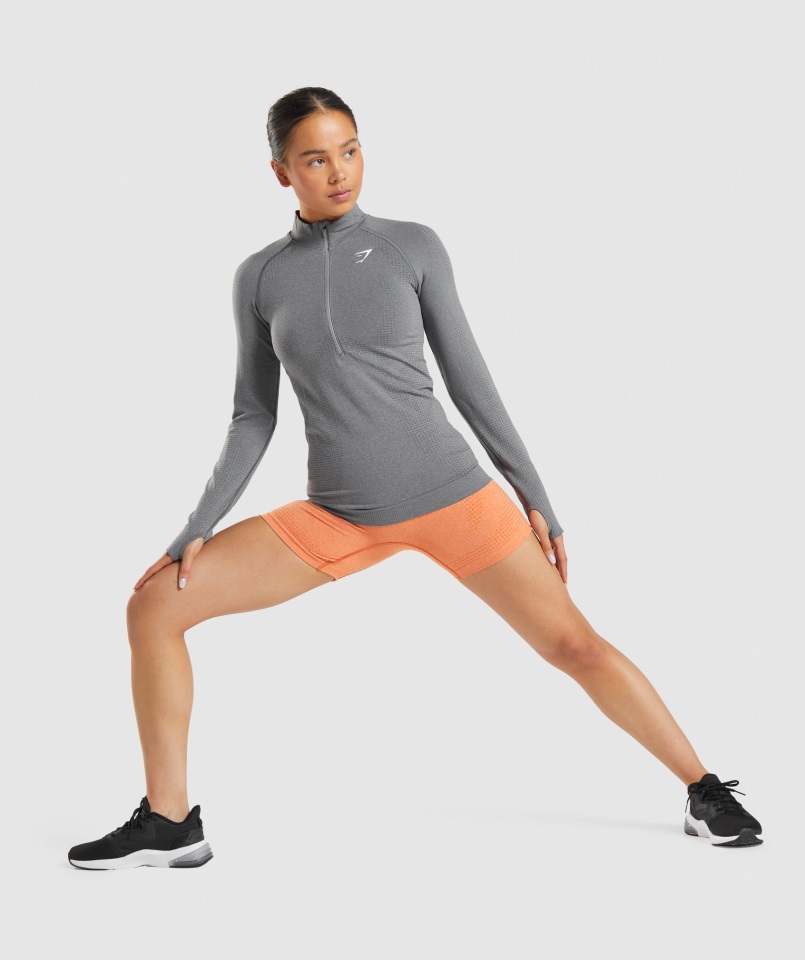 Gymshark Vital Seamless 2.0 1-2 Jersey Con Cremallera Smokey Grey Marl