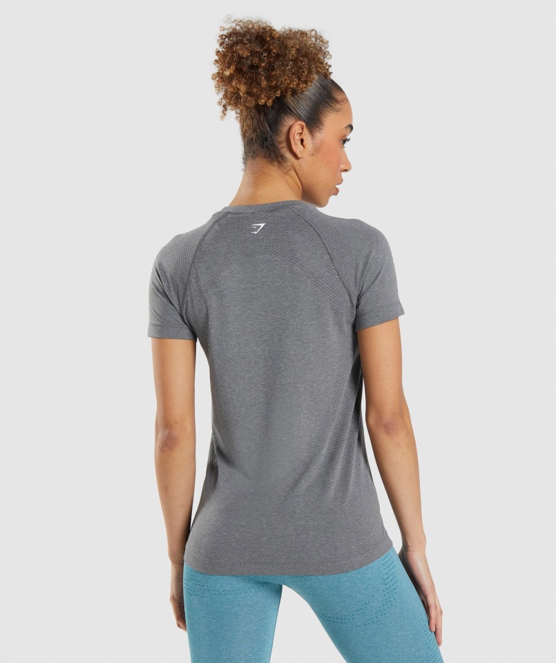 Camiseta Gymshark Vital Seamless 2.0 Light Gris Humo Jaspeado