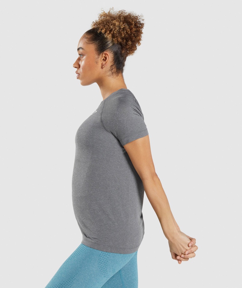 Camiseta Gymshark Vital Seamless 2.0 Light Gris Humo Jaspeado