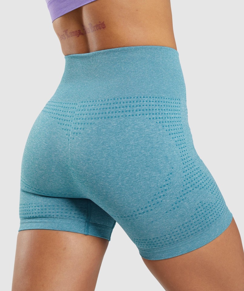 Pantalones Cortos Gymshark Vital Seamless 2.0 Tahoe Verde Azulado Jaspeado