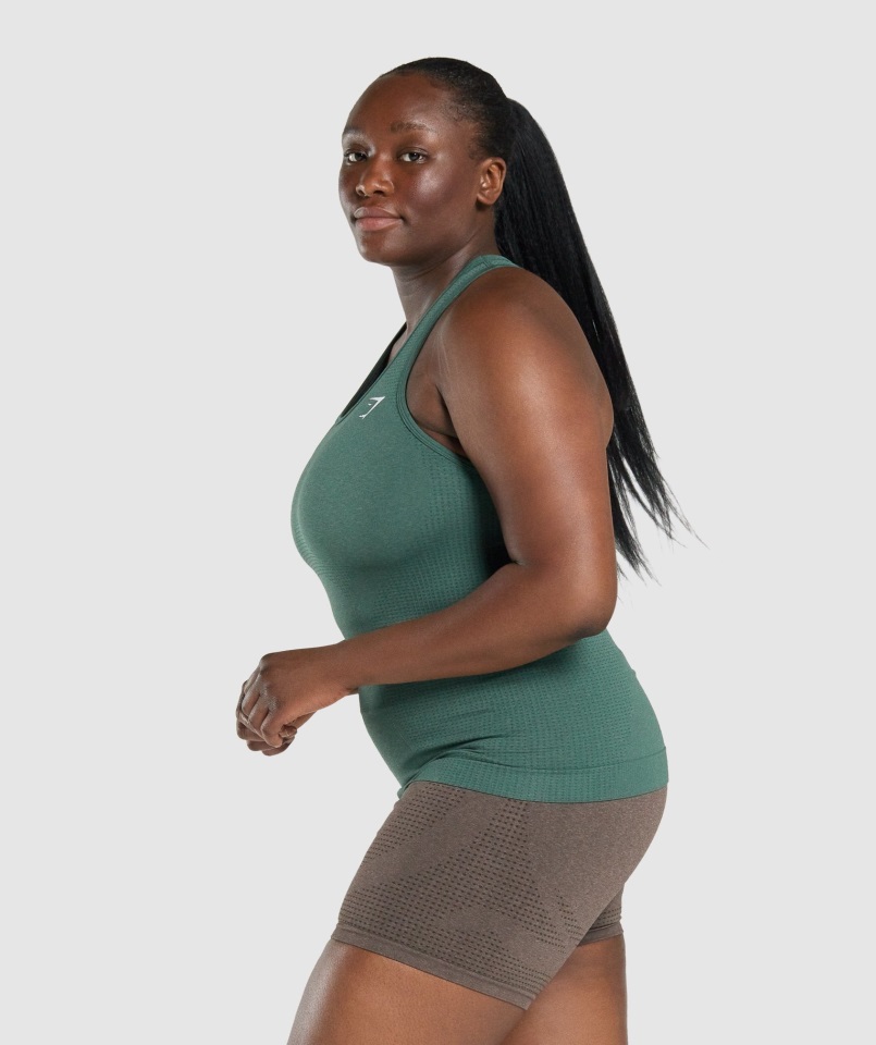 Chaleco Gymshark Vital Seamless 2.0 Verde Oscuro Jaspeado
