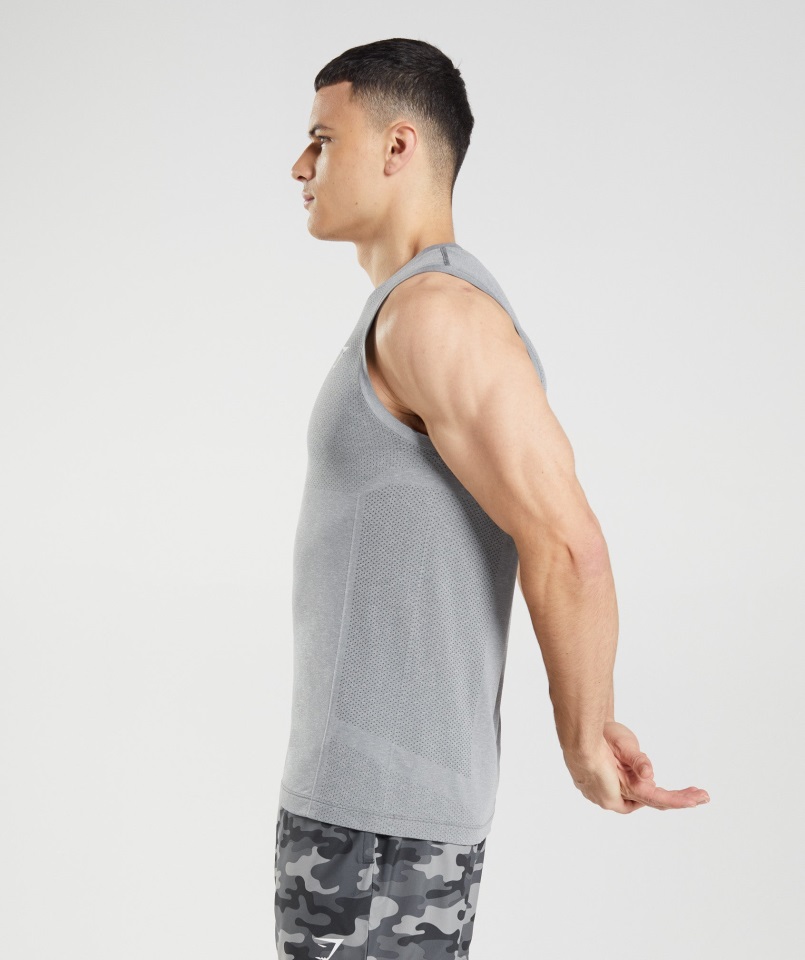 Gymshark Vital Tanque De Luz Sin Costuras Gris Marga Carbón