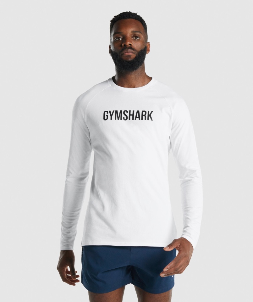 Camiseta Gymshark Blanca Manga Larga Apollo