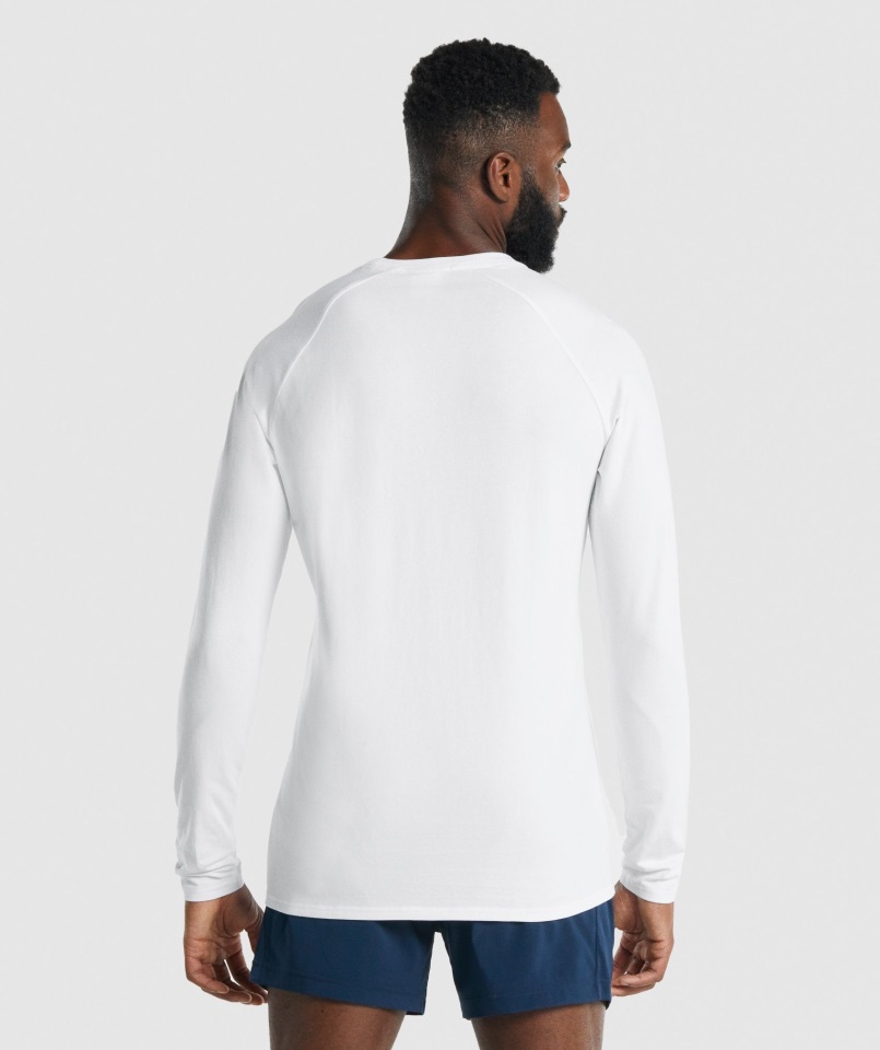 Camiseta Gymshark Blanca Manga Larga Apollo
