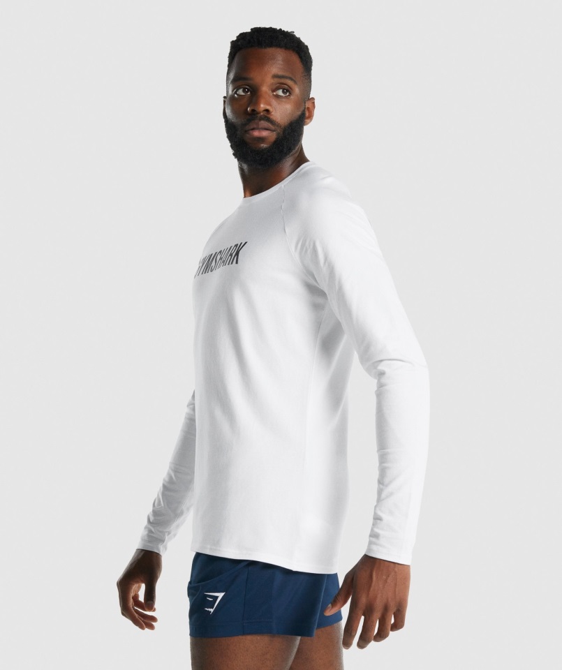 Camiseta Gymshark Blanca Manga Larga Apollo