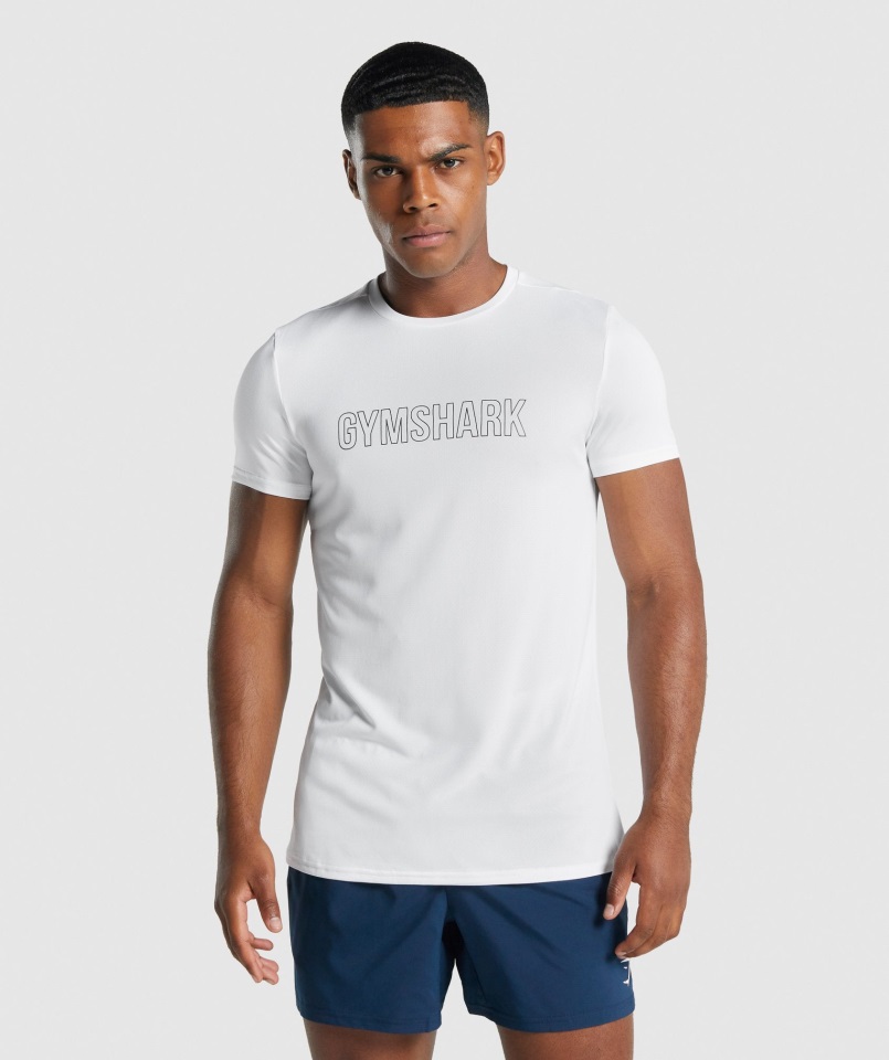 Gymshark Blanco Llegada Camiseta Gráfica
