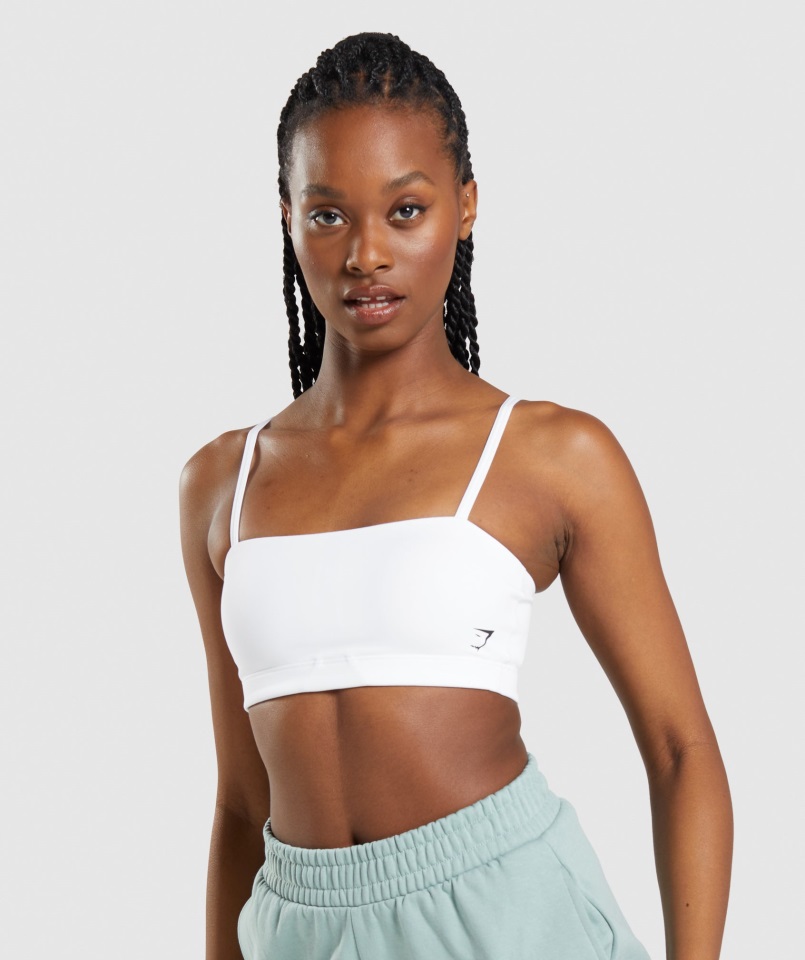 Sujetador Deportivo Bandeau Blanco Gymshark