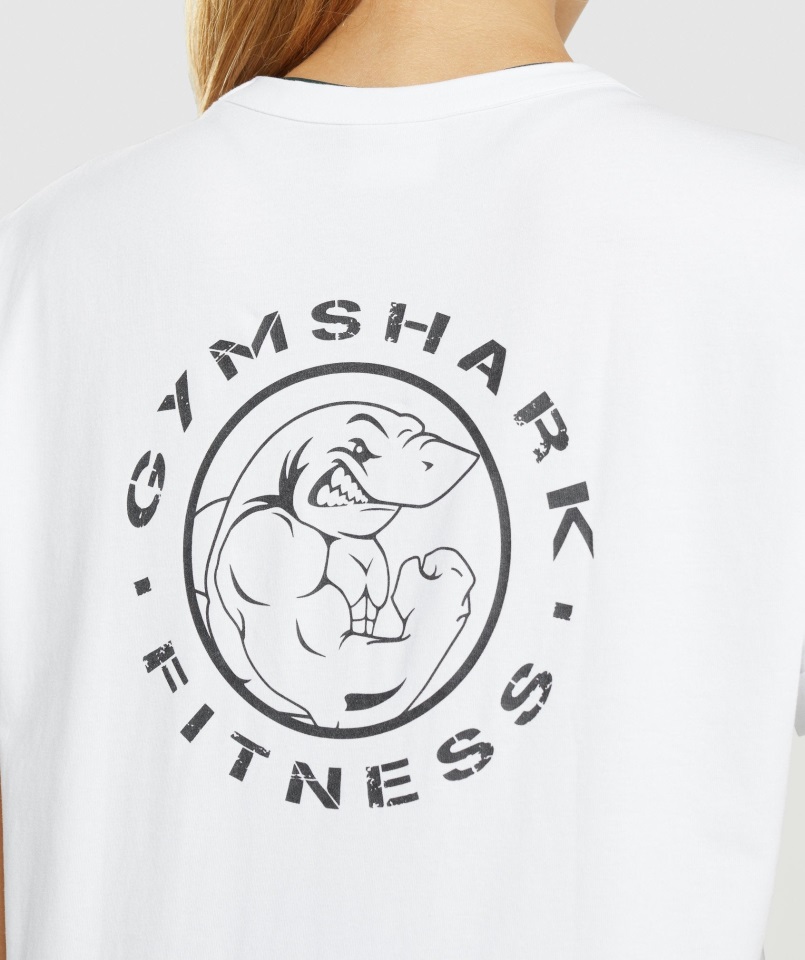 Camiseta Blanca Con Estampado Gymshark Legacy