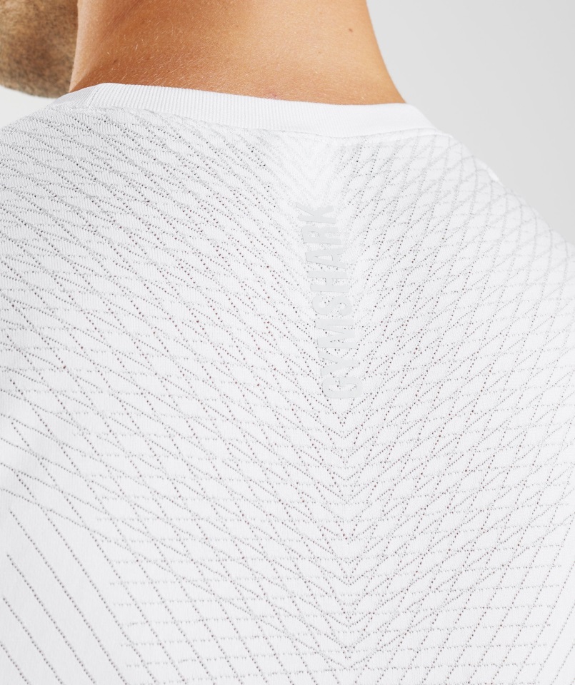 Gymshark Tanque Sin Costuras De ápice Gris Claro Blanco