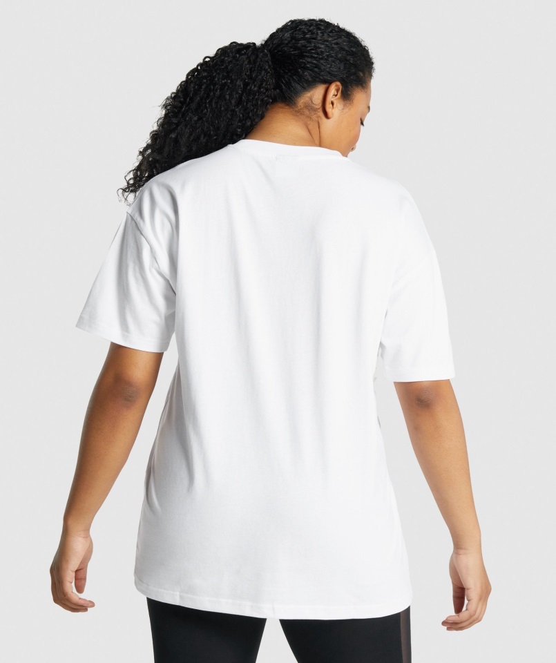Gymshark Camiseta Blanca Extragrande De Entrenamiento