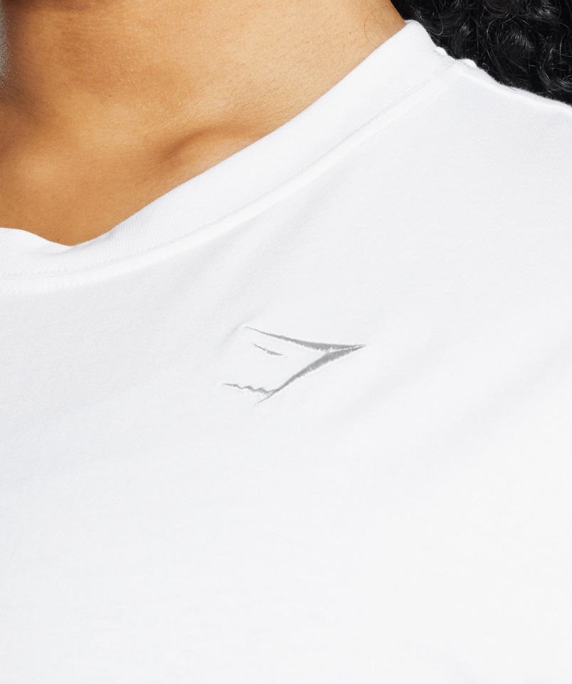 Gymshark Camiseta Blanca Extragrande De Entrenamiento
