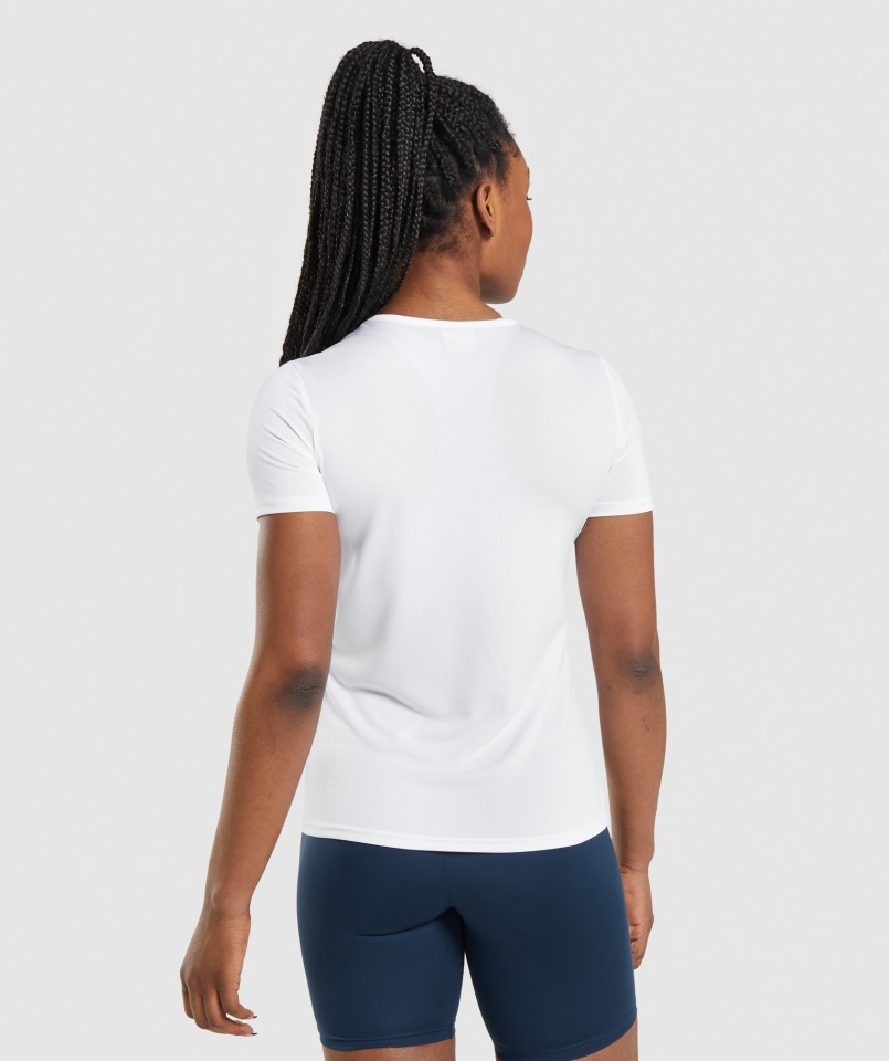 Camiseta Blanca De Entrenamiento Gymshark