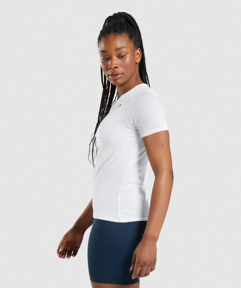 Camiseta Blanca De Entrenamiento Gymshark