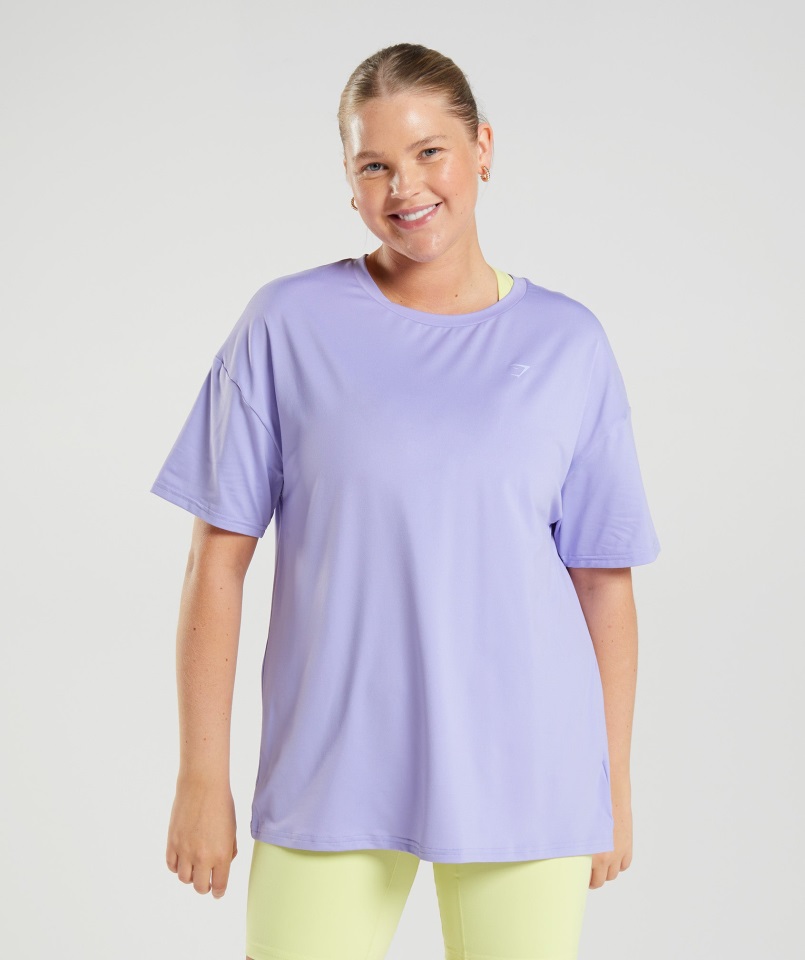 Gymshark Camiseta Oversize Violeta Con Flores Silvestres De Whitney