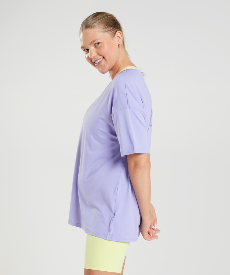 Gymshark Camiseta Oversize Violeta Con Flores Silvestres De Whitney